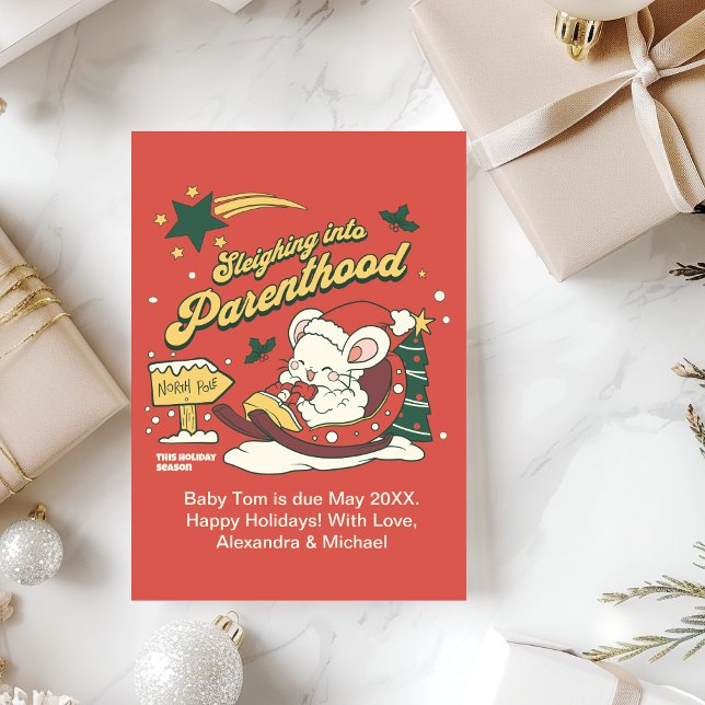 Faire-part moderne de grossesse de bébé de Noël (Créateur téléchargé)