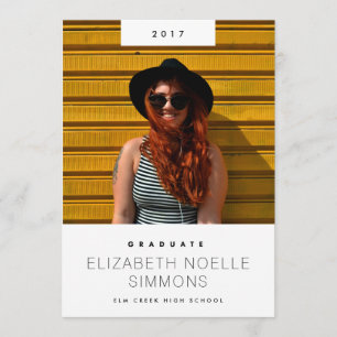 Faire-part moderne d'obtention du diplôme de photo