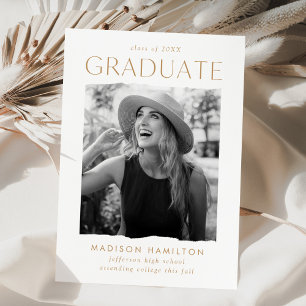 Faire-part Moderne Edge Gold Photo Graduation