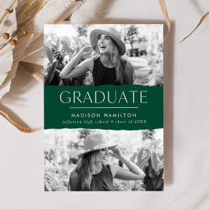 Faire-part Moderne Edge Green 2 - Graduation photo