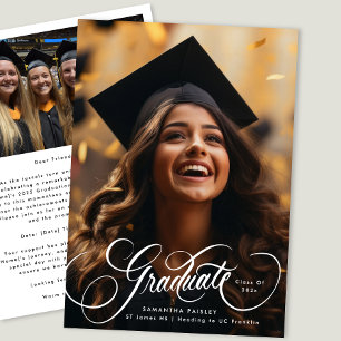 Faire-part Moderne Elegant Photo Graduation   Catégorie 2025