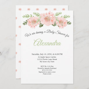 Faire-part Moderne Elegant Pink Poppy graduation florale Anno