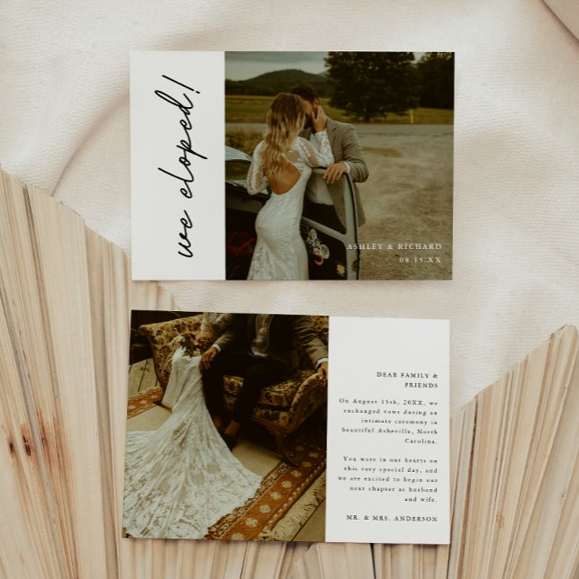 Faire-part Moderne Élégant Script 2-Photo Mariage 'Nous nous  (Créateur téléchargé)