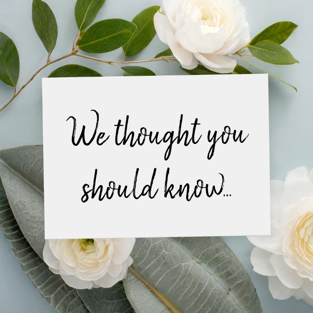 Faire-part moderne élégant Script de grossesse (Créateur téléchargé)