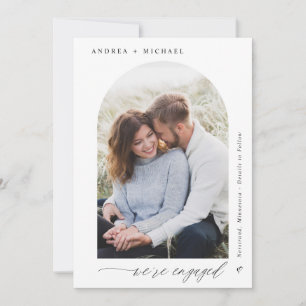 Faire-part Moderne Élégante Arche Photo Fiançailles Mariage