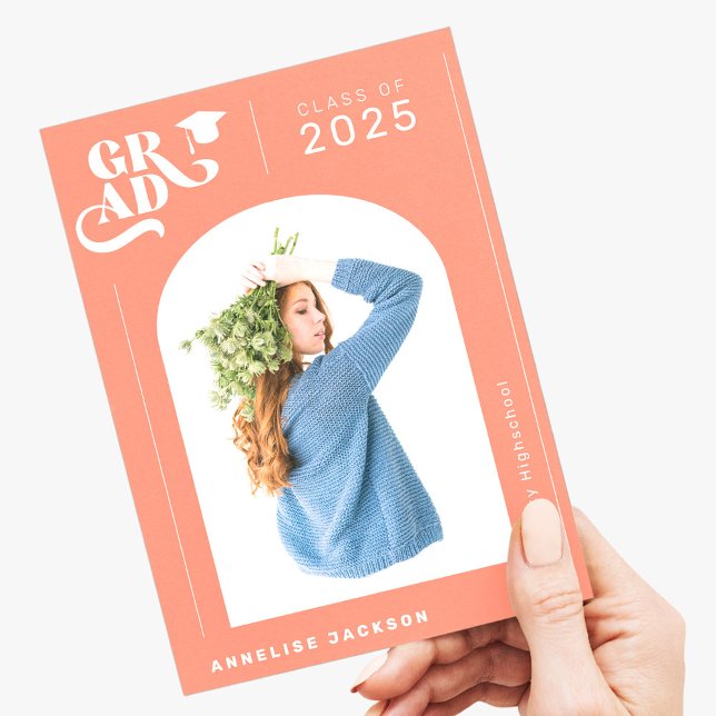 Faire-part Moderne élégante typographie photo année diplômée (Créateur téléchargé)