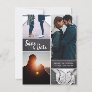 Faire-part Moderne Enregistrer la date Mariage plusieurs phot