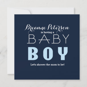 Faire-part Moderne et Élégant de Baby Shower Garço
