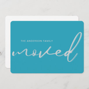 Faire-part Moderne Gras Bleu brillant Nouvelle adresse Accuei