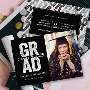 Faire-part Moderne Gras Silver GRAD Design de la photo Gradua