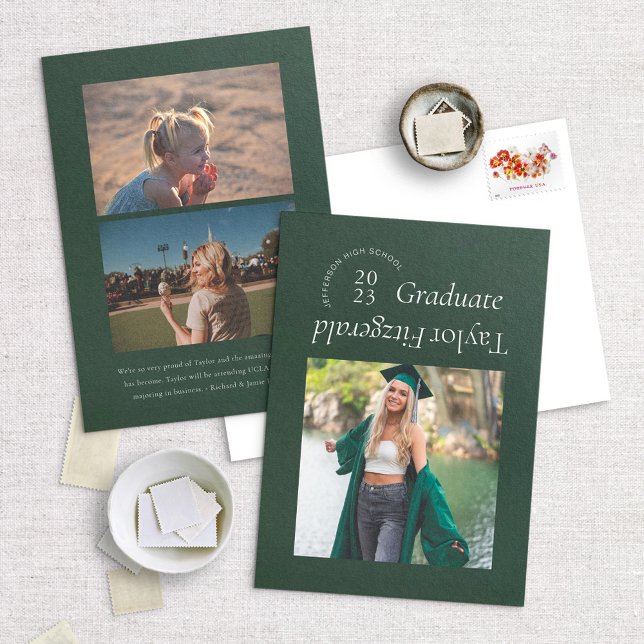 Faire-part moderne minimal à la mode photo Grad (Créateur téléchargé)