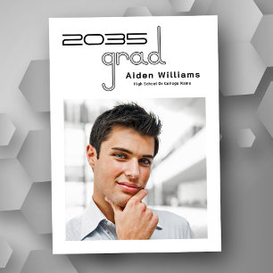 Faire-part Moderne Minimal Unique Haute Technologie Diplôme P