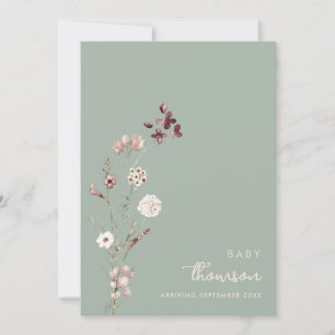 Faire-part Moderne minimaliste Grossesse florale