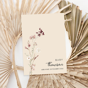 Faire-part Moderne minimaliste Grossesse florale