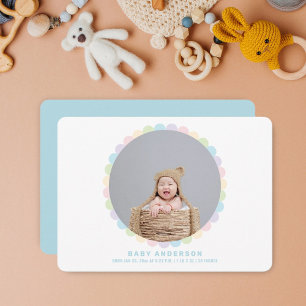 Faire-part Moderne minimaliste mignonette Fleur bébé garçon p