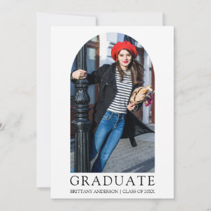 Faire-part Moderne minimaliste Simple Photo Arch Graduation