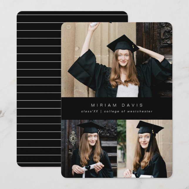 Faire-part Moderne multi photo minimaliste (Devant / Derrière)