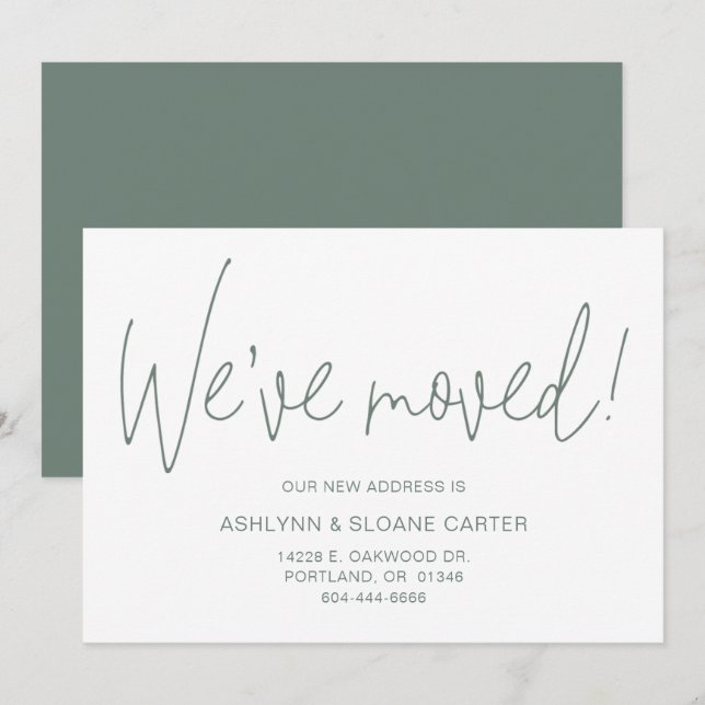 Faire-part Moderne Nous avons déménagé Nouvelle Maison (Devant / Derrière)