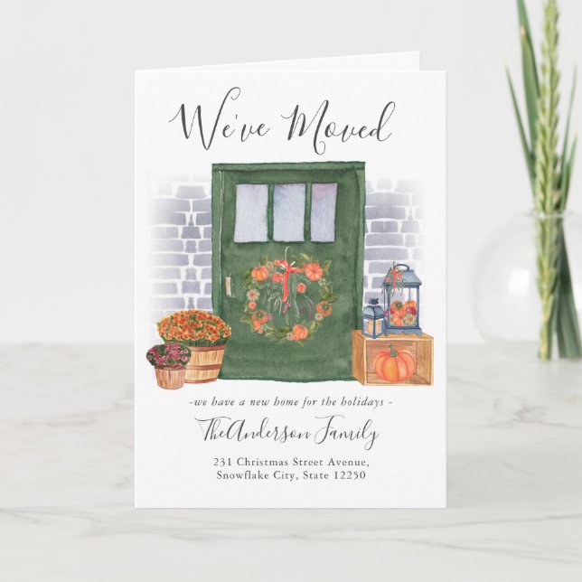 Faire-part Moderne Nous avons déménagé Porte Citrouille Vacan (Devant)