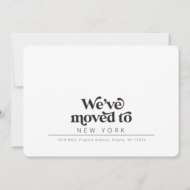 Faire-part Moderne nous avons déménagé, simple annonce de dém (Devant)