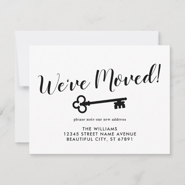 Faire-part Moderne Nous Avons Déplacé Clé Nouveau Accueil Adr (Devant)