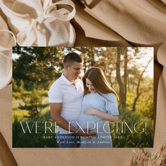 Faire-part Moderne, on s'attend à une grossesse photo (Créateur téléchargé)