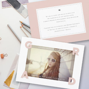 Faire-part Moderne Quatre coins GRAD Simple Photo Graduation