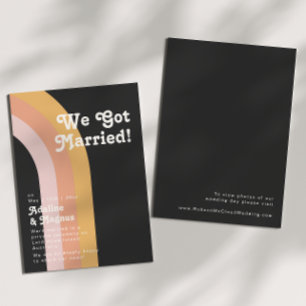 Faire-part moderne Retro Rainbow Dark Elopement