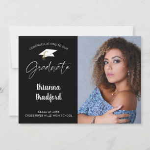 Faire-part Moderne Script Gradué noir