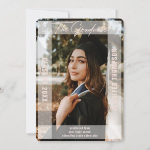 Faire-part Moderne Simple Blush Vellum Photo Graduation
