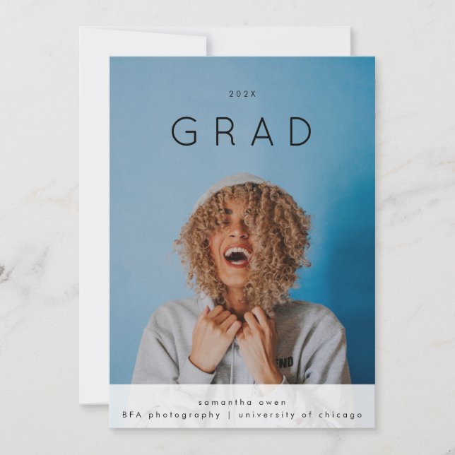 Faire-part Moderne Simple GRAD | College University Two Photo (Devant)
