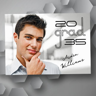 Faire-part Moderne tendance Transparent High Tech Photo Grad
