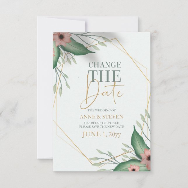 Faire-part Modification de l'annonce de report de date (Devant)