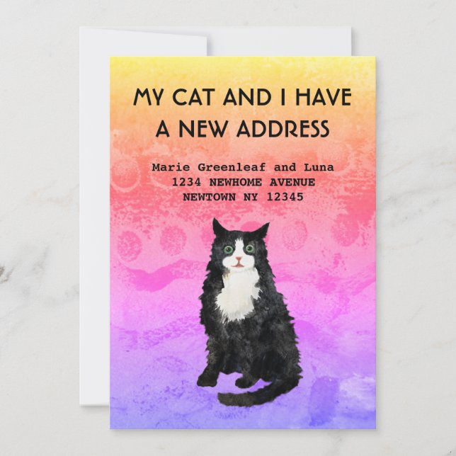 Faire-part Moi et mon chat avons déménagé Annonce (Devant)