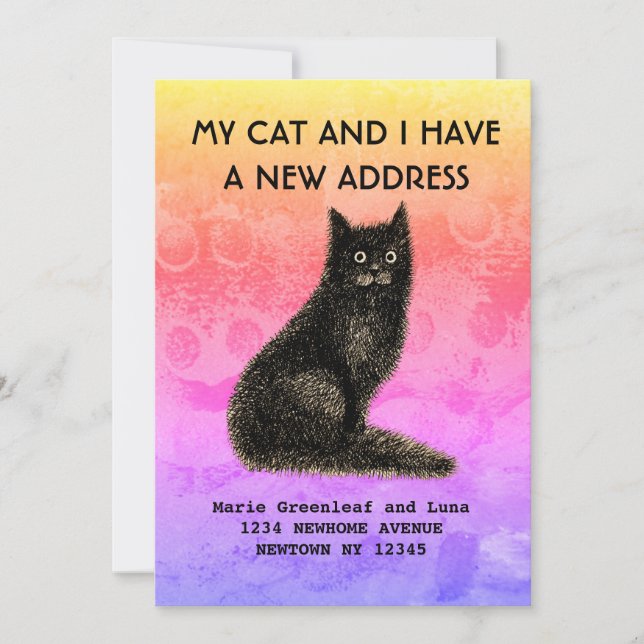 Faire-part Moi et mon chat avons déménagé Annonce (Devant)