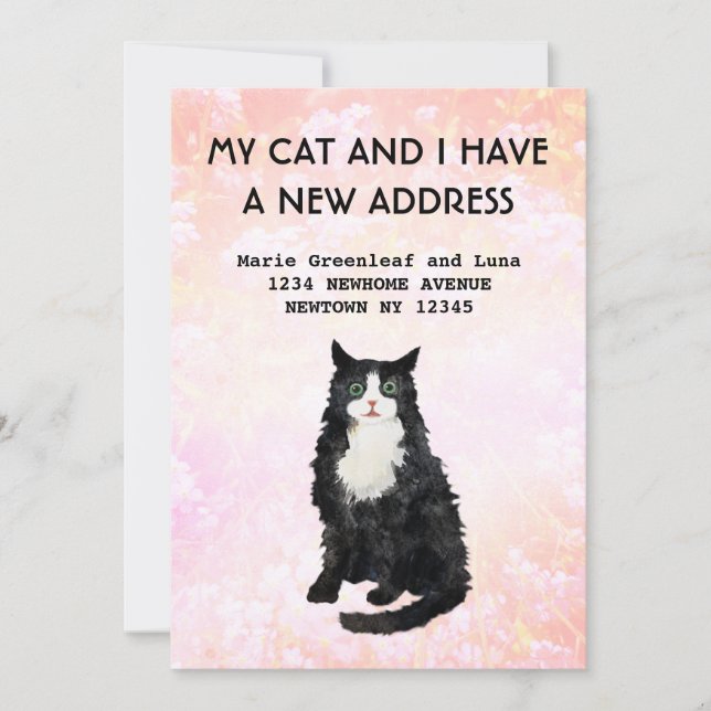 Faire-part Moi et mon chat avons déménagé Annonce (Devant)