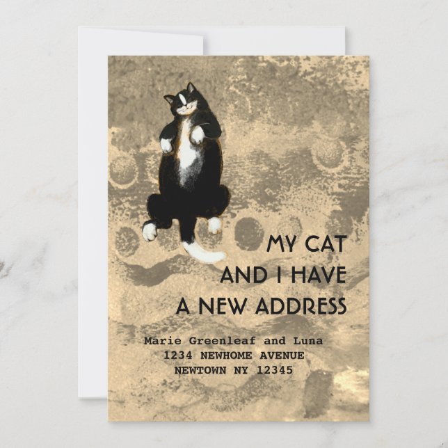 Faire-part Mon chat et moi avons déménagé (Devant)