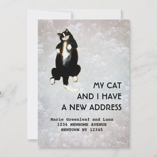 Faire-part Mon chat et moi avons déménagé Annonce (Devant)