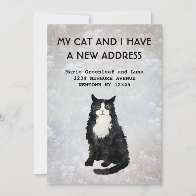 Faire-part Mon chat et moi avons déménagé Annonce (Devant)