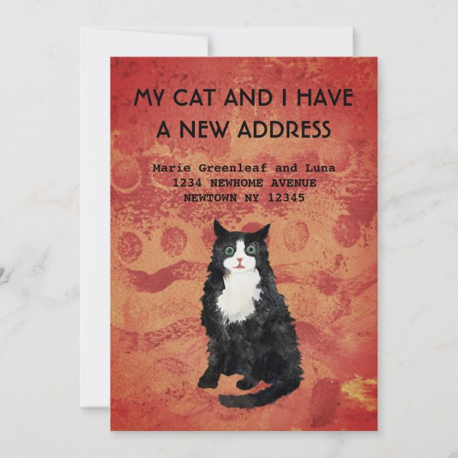 Faire-part Mon chat et moi avons déménagé Annonce (Devant)