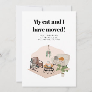 Faire-part Mon chat et moi avons déménagé Changement d'adress
