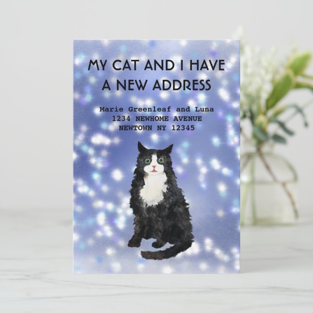 Faire-part Mon chat et moi avons fait une Annonce (Debout devant)