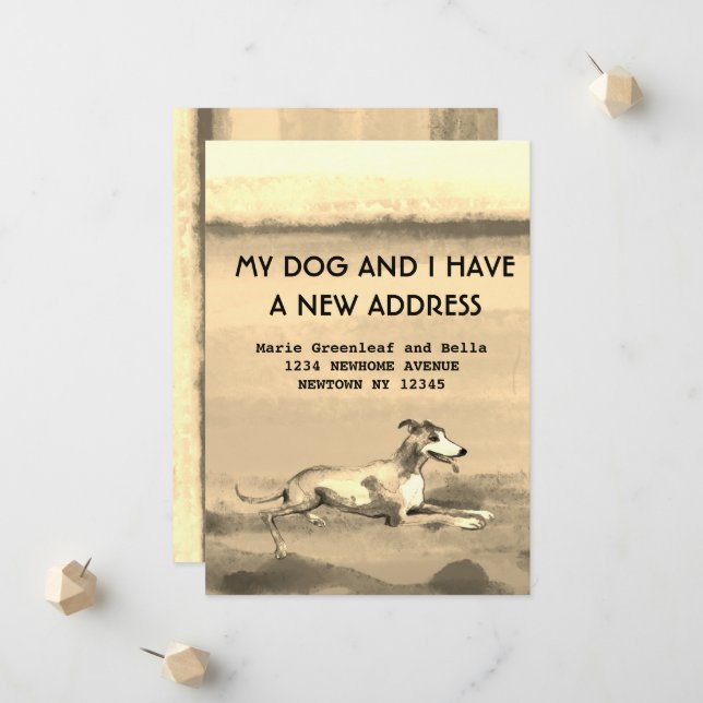 Faire-part Mon chien et moi avons déménagé Annonce (Devant/Arrière en situation)