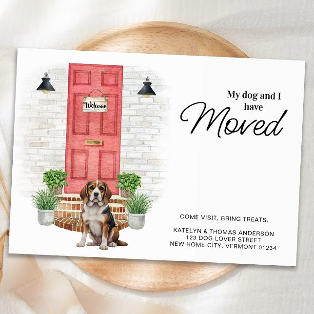 Faire-part Mon chien et moi avons déplacé le chien Beagle Mov (Créateur téléchargé)