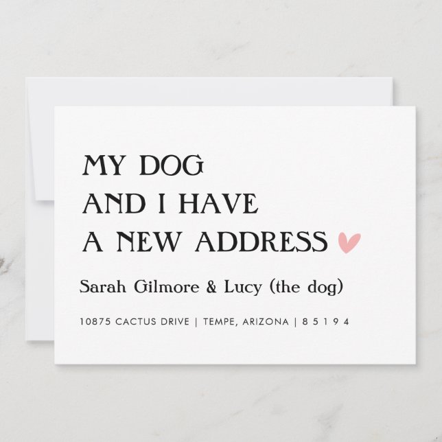 Faire-part Mon chien et moi avons une nouvelle annonce de dém (Devant)