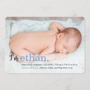 Faire-part MON NOM Annonces de naissance modernes