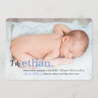 Faire-part MON NOM Nouvelles de naissance moderne