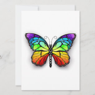 Faire-part Monarque papillon arc-en-ciel
