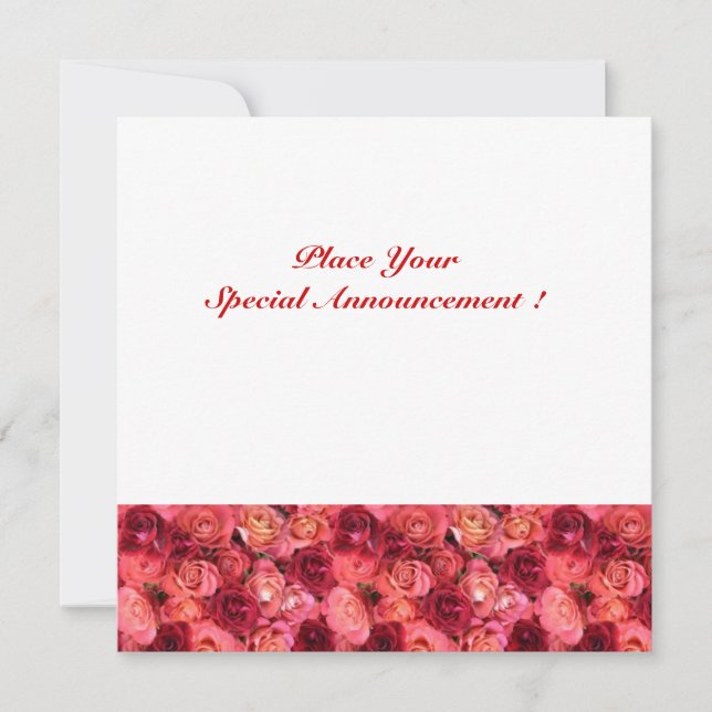 Faire-part MONOGRAM rose, rouge rose blanc (Devant)