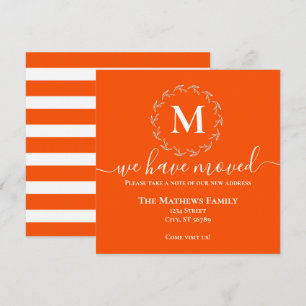 Faire-part Monogramme Couronne Blanc Orange Gras Nous Avons D